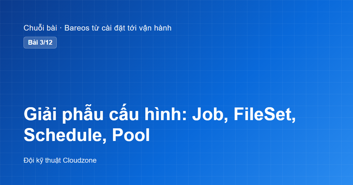 Thực nghiệm cấu hình Bareos: Job, FileSet, Schedule, Pool nối với nhau thế nào