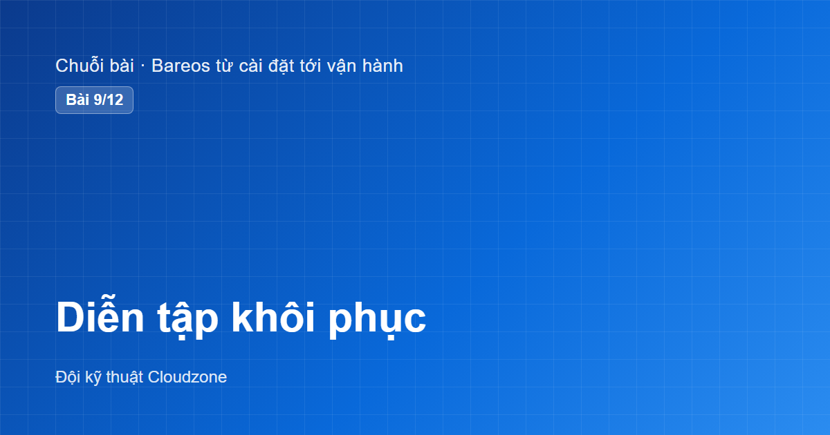 Diễn tập khôi phục: backup chưa restore thử là chưa có backup