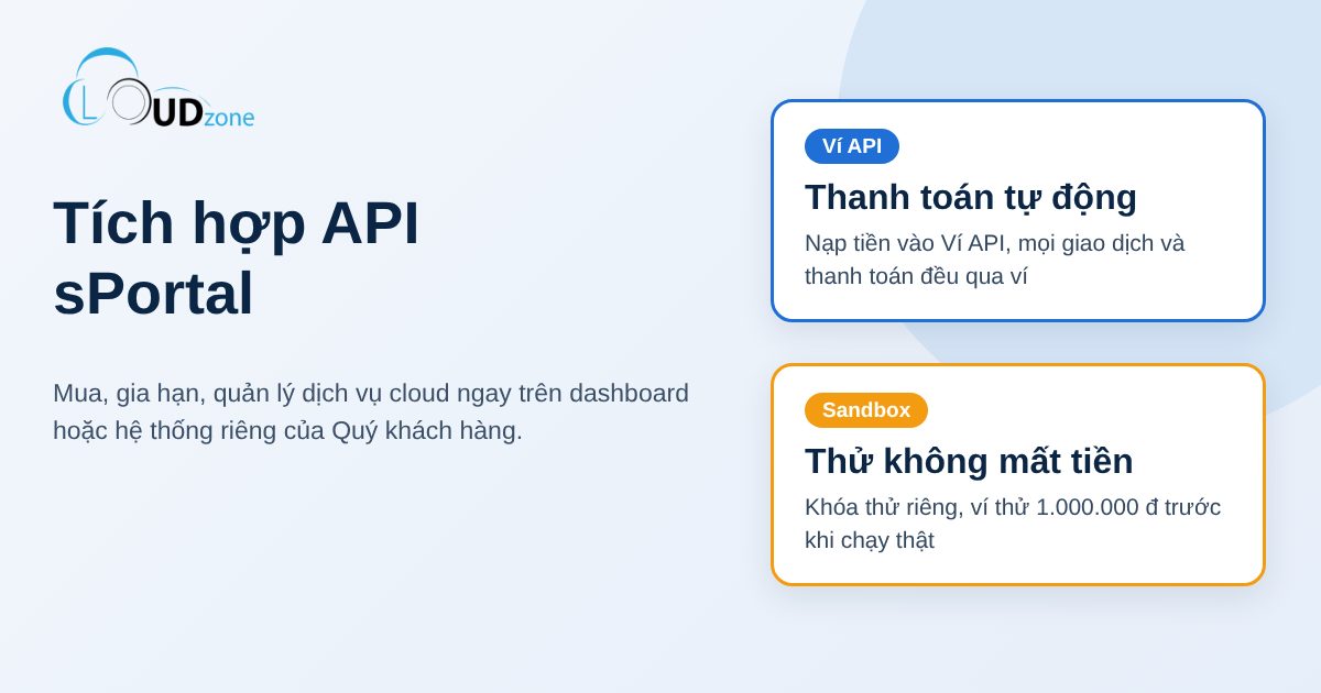 sPortal mở API cho khách hàng: mua, gia hạn, quản lý VPS, Proxy từ hệ thống riêng