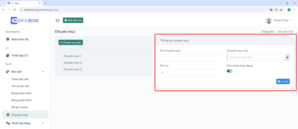 Hướng dẫn xây dựng website Blog | CV & Blog