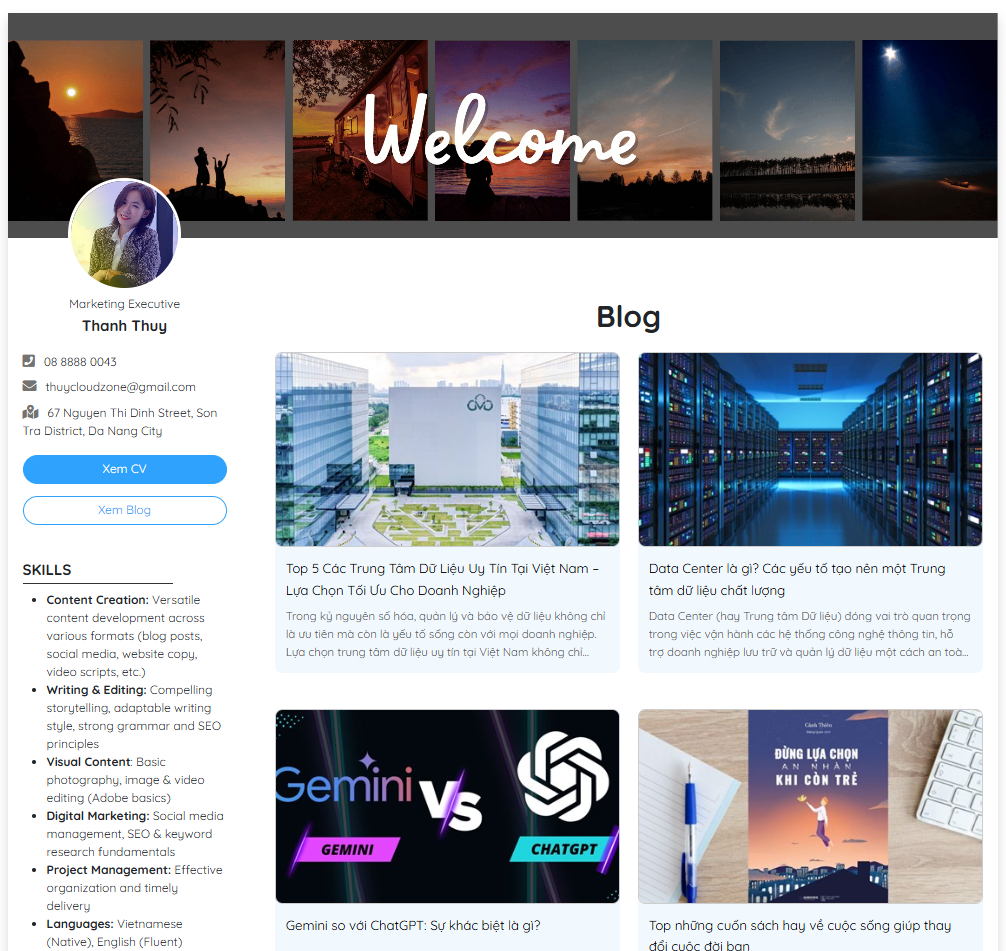 Hướng dẫn tạo Website Blog miễn phí cùng CV & Blog