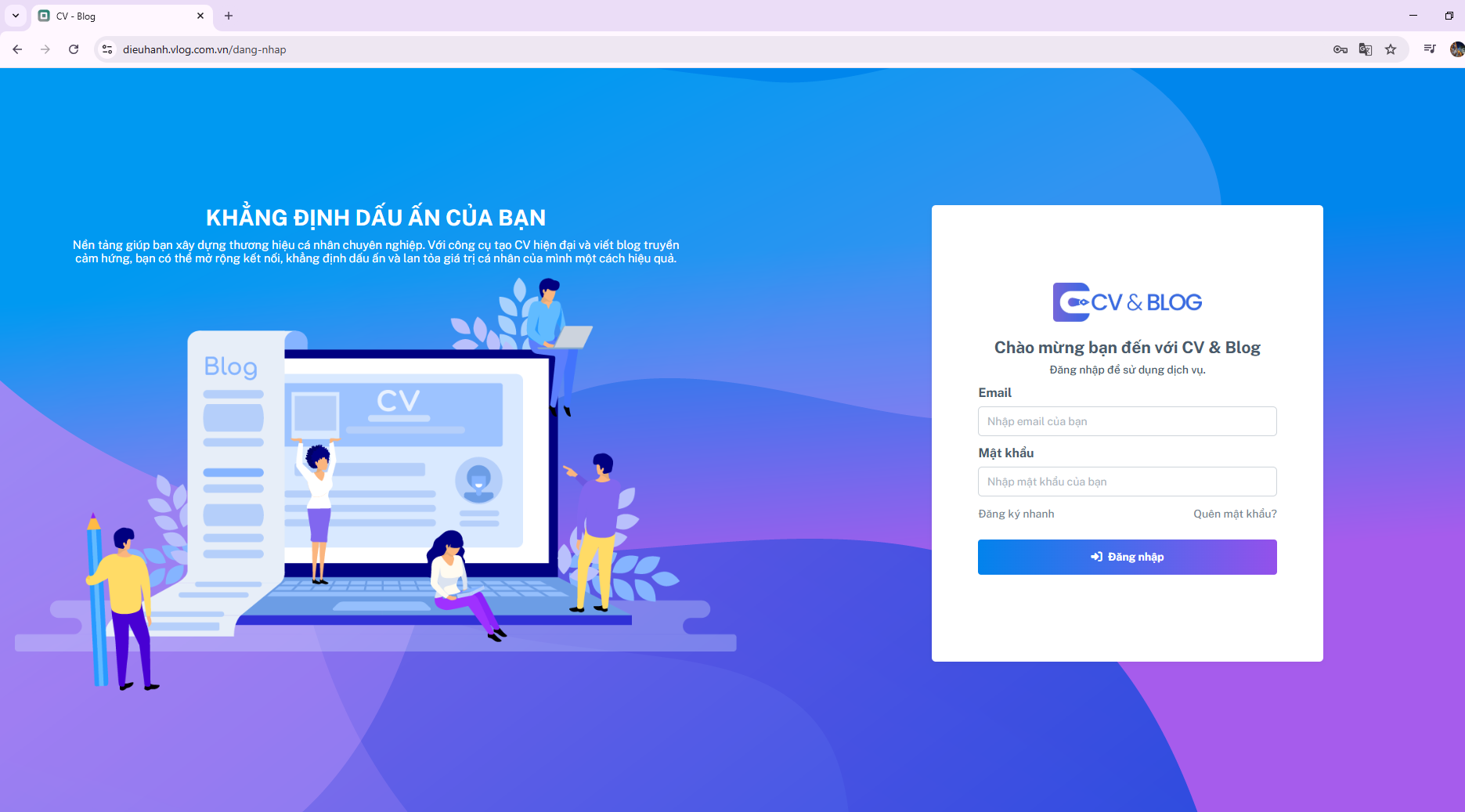 Hướng dẫn tạo Website Blog miễn phí cùng CV & Blog