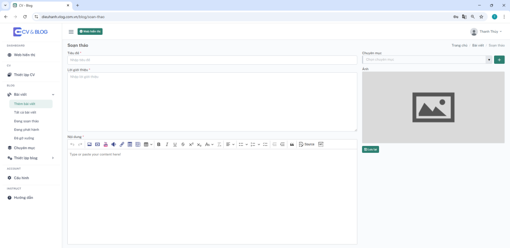 Hướng dẫn xây dựng website Blog | CV & Blog