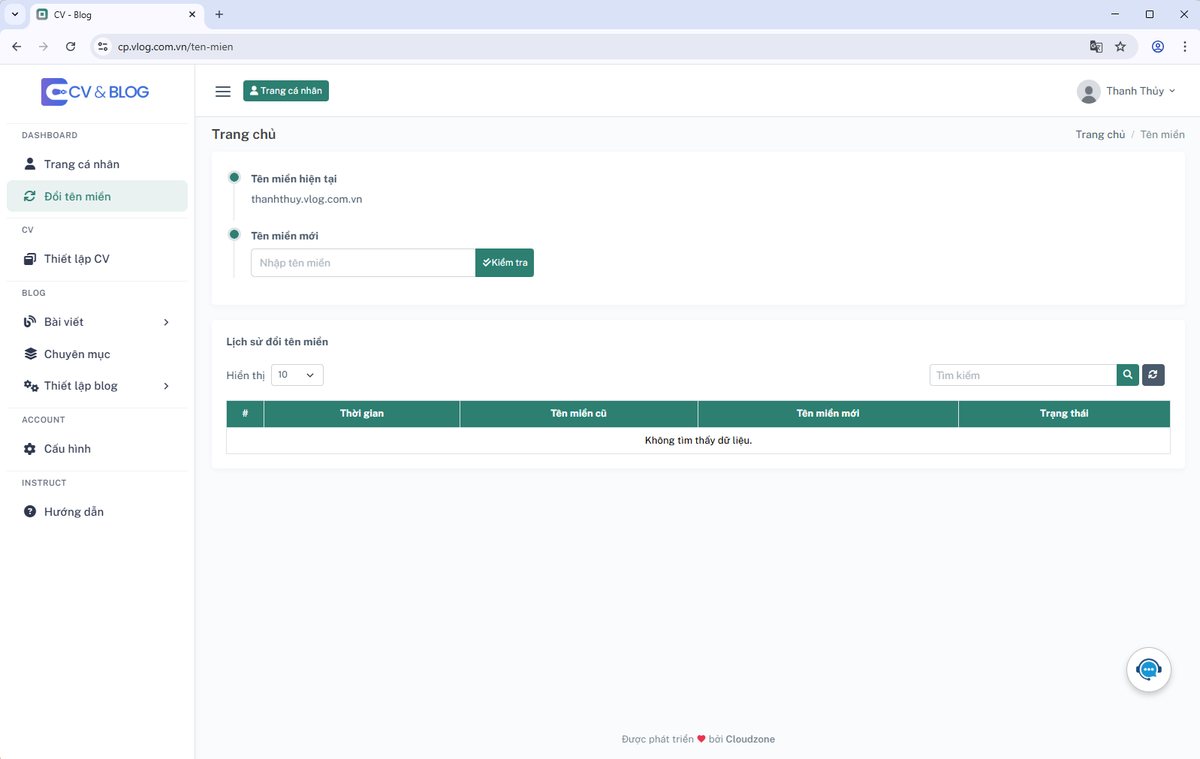 Hướng Dẫn Đổi Tên Miền Website CV & Blog cá nhân