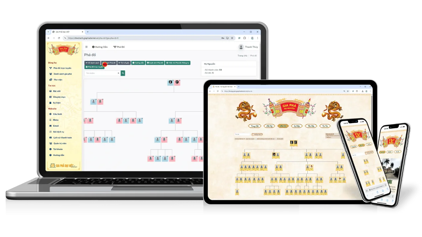 Giao diện Gia Phả Đại Việt Online