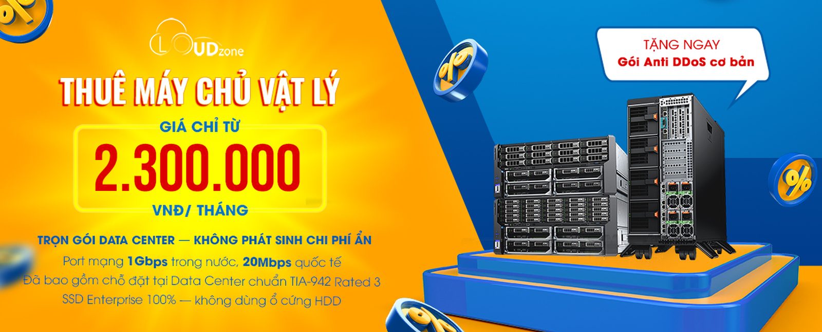 Thuê máy chủ vật lý trọn gói tại Data Center Cloudzone