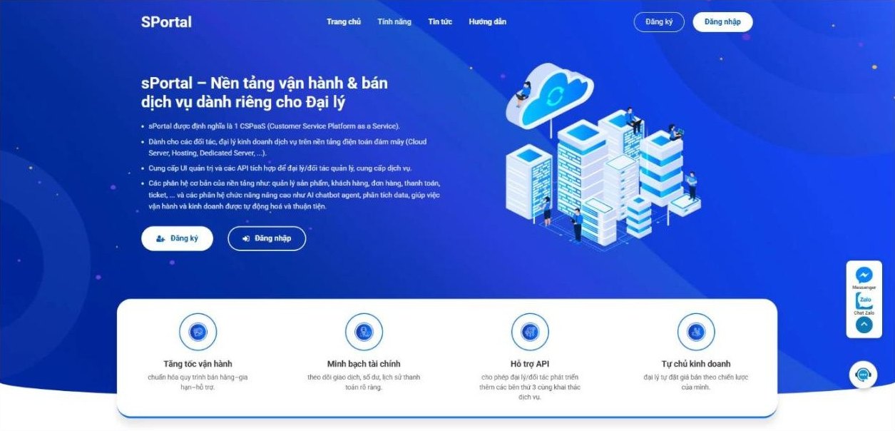 Giao diện sPortal — Cloud Management Platform White Label của Cloudzone