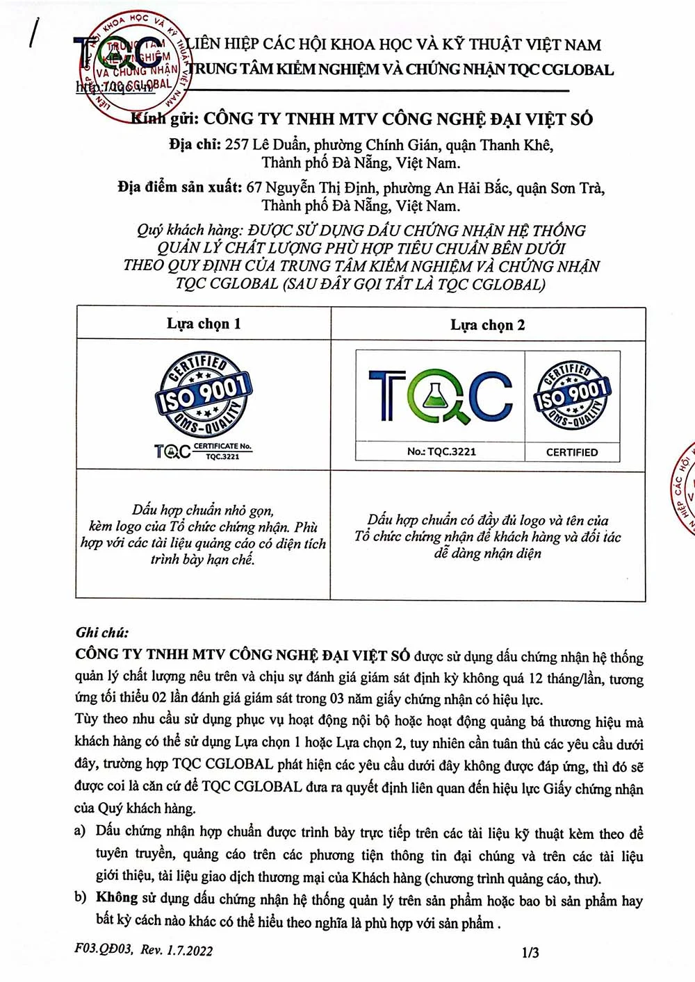 Chứng chỉ ISO 9001:2015 Cloudzone - trang 3