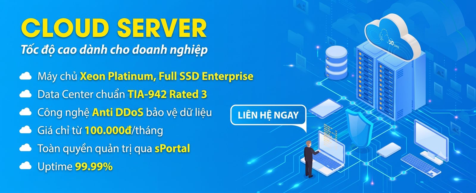 Cloud Server Cloudzone — tốc độ cao cho doanh nghiệp, chỉ từ 100.000đ/tháng